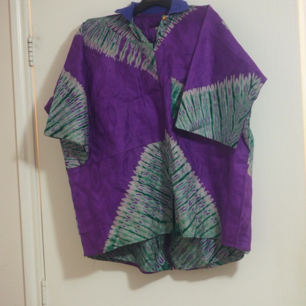 Purple and Green Women's Shirt